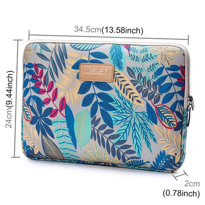 Lisen 13 inch Sleeve Case Colorful Leaves Zipper Briefcase Carrying Bag for Macbook, Samsung, Lenovo, Sony, DELL Alienware, CHUWI, ASUS, HP, 13 inch and Below Laptops(Grey) - 13.3 inch by buy2fix | Online Shopping UK | buy2fix