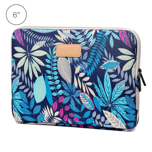 Lisen 6.0 inch Sleeve Case Colorful Leaves Zipper Briefcase Carrying Bag for Amazon Kindle(Blue) - Other by buy2fix | Online Shopping UK | buy2fix