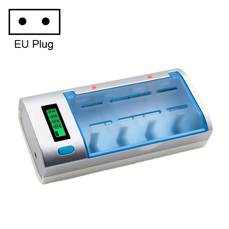 AC 100-240V 4 Slot Battery Charger for AA & AAA & C / D Size Battery, with LCD Display, EU Plug - Consumer Electronics by buy2fix | Online Shopping UK | buy2fix