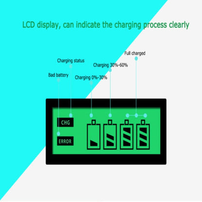 AC 100-240V 4 Slot Battery Charger for AA & AAA Battery, with LCD Display, UK Plug - Charger & Converter by buy2fix | Online Shopping UK | buy2fix