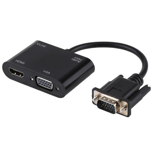 2 in 1 VGA to HDMI + VGA 15 Pin HDTV Adapter Converter with Audio - Adapter by buy2fix | Online Shopping UK | buy2fix