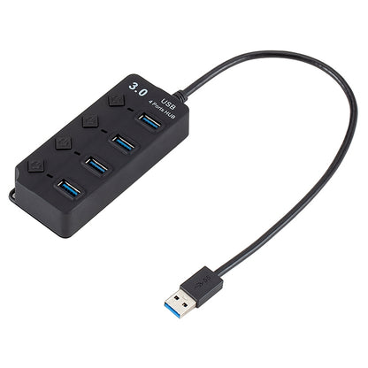 4 Ports USB 3.0 Hi Speed Multi Hub Expansion with Switch for PC & Laptop - USB 3.0 HUB by buy2fix | Online Shopping UK | buy2fix