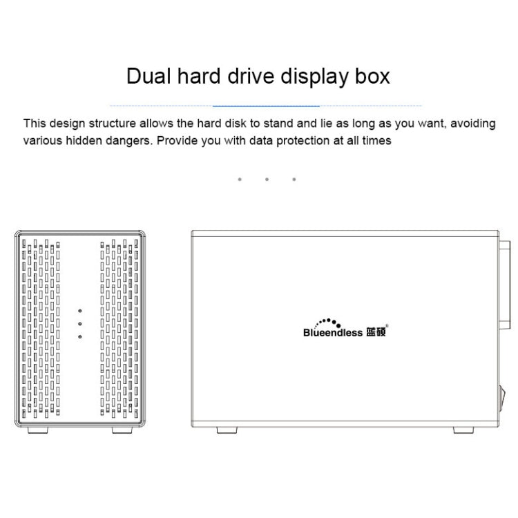 Blueendless USB-B Interface 3.5 inch 2 Bay RAID Combination Array HDD External Enclosure (AU Plug) - HDD Enclosure by Blueendless | Online Shopping UK | buy2fix