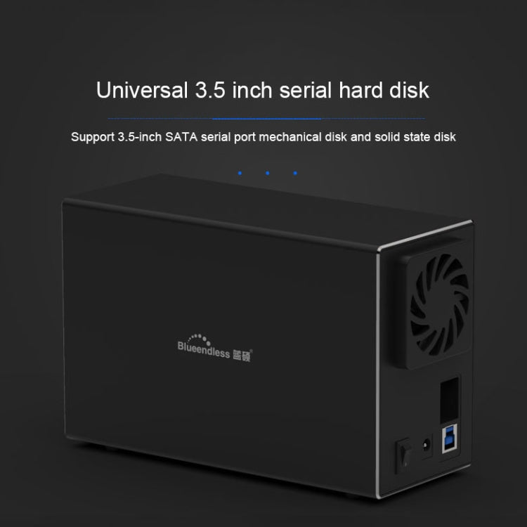 Blueendless USB-B Interface 3.5 inch 2 Bay RAID Combination Array HDD External Enclosure (AU Plug) - HDD Enclosure by Blueendless | Online Shopping UK | buy2fix