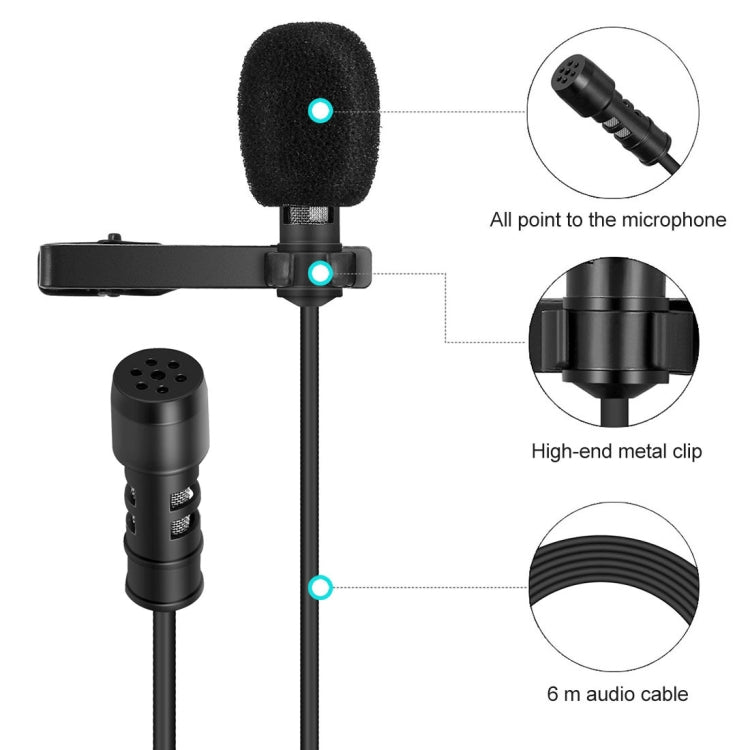 Yanmai R955 Clip-on Lapel Mic Lavalier Omni-directional Double Condenser Microphone, For Live Broadcast, Show, KTV, etc - Consumer Electronics by buy2fix | Online Shopping UK | buy2fix