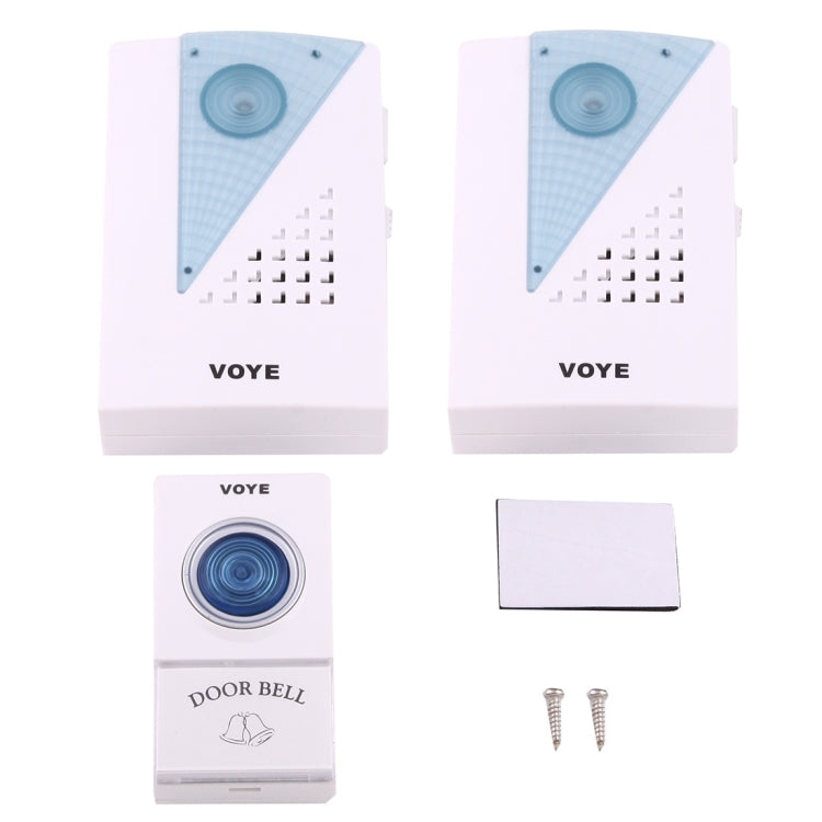 VOYE V001A2 Wireless Smart Music LED Home Doorbell with Dual Receiver, Remote Control Distance: 120m (Open Air) - Wireless Doorbell by VOYE | Online Shopping UK | buy2fix