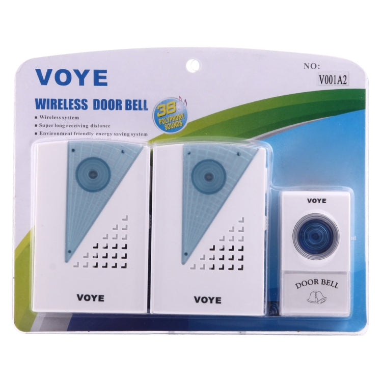 VOYE V001A2 Wireless Smart Music LED Home Doorbell with Dual Receiver, Remote Control Distance: 120m (Open Air) - Security by VOYE | Online Shopping UK | buy2fix