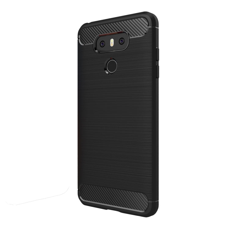 For LG G6 Brushed Carbon Fiber Texture Shockproof TPU Protective Cover Case(Black) - Mobile Accessories by buy2fix | Online Shopping UK | buy2fix