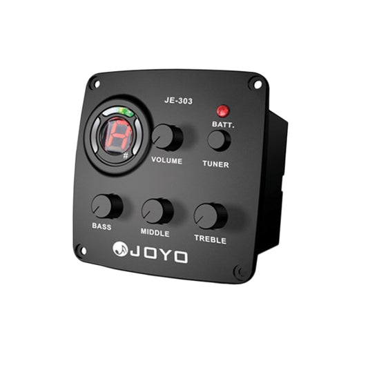 JOYO JE-303 Guitar Pickup 3-Band EQ Preamp Tuner Pickup Equalizer with Tuning Function(Black) - Stringed Instruments by JOYO | Online Shopping UK | buy2fix