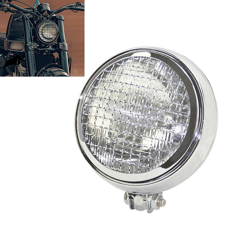 Motorcycle Silver Shell Harley Headlight Retro Lamp LED Light Modification Accessories (White) - Headlights by buy2fix | Online Shopping UK | buy2fix