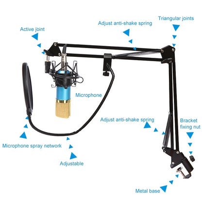 BM-800 Network K-Song Dedicated High-end Metal Shock Mount Microphone Set(Black) - Consumer Electronics by buy2fix | Online Shopping UK | buy2fix