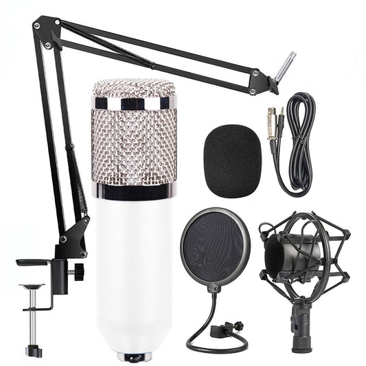 BM-800 Network K-Song Dedicated High-end Metal Shock Mount Microphone Set(White) - Consumer Electronics by buy2fix | Online Shopping UK | buy2fix