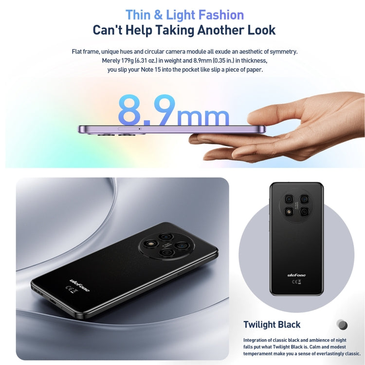 [HK Warehouse] Ulefone Note 15, 2GB+32GB, Face ID Identification, 6.22 inch Android 12 GO MediaTek MT6580 Quad-core up to 1.3GHz, Network: 3G, Dual SIM(Twilight Black) - Ulefone by Ulefone | Online Shopping UK | buy2fix