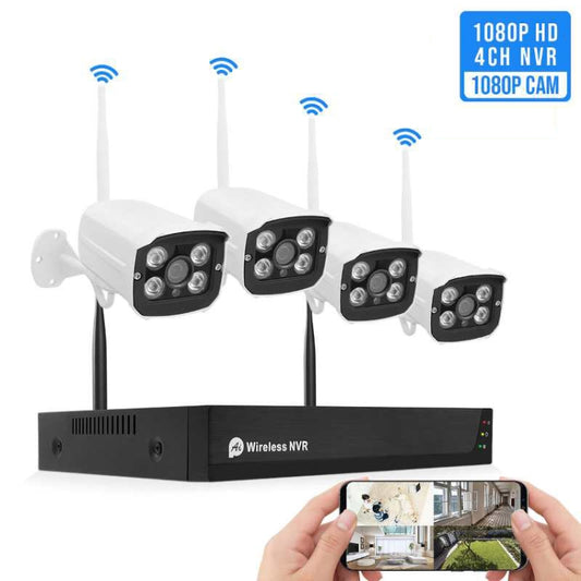 QS200-4 2.0MP 1080P HD Network Video Recorder Wireless Camera Set - Security by buy2fix | Online Shopping UK | buy2fix