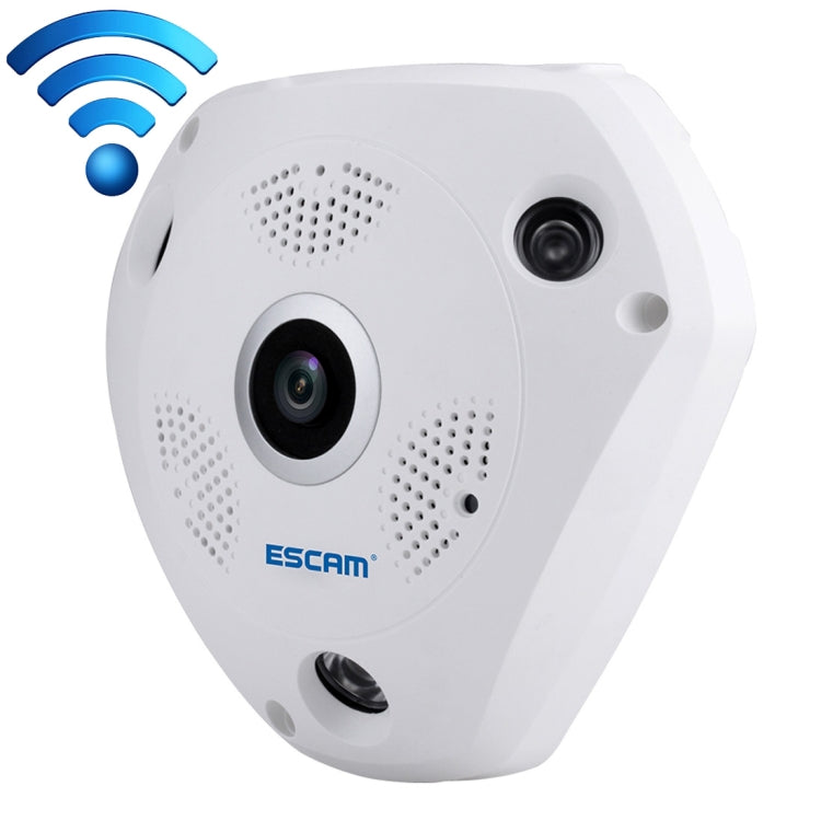 ESCAM Shark QP180 960P 360 Degrees Fisheye Lens 1.3MP WiFi IP Camera, Support Motion Detection / Night Vision, IR Distance: 10m - Security by ESCAM | Online Shopping UK | buy2fix