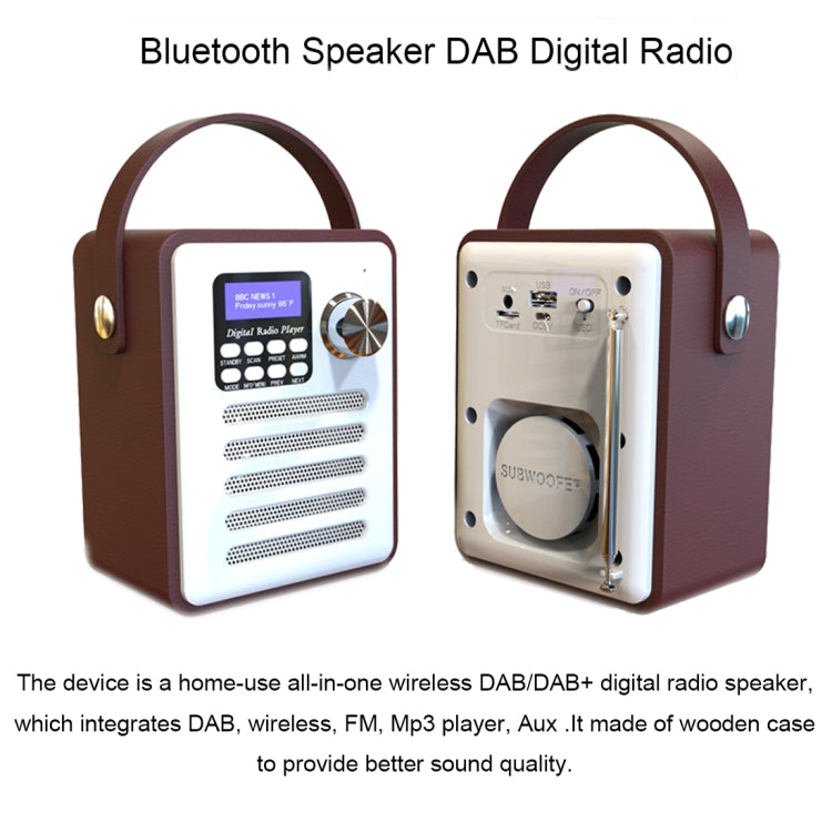 DAB-H6 Portable Multifunctional DAB Digital Radio, Support Bluetooth, TF Card, U Disk, MP3 - Consumer Electronics by buy2fix | Online Shopping UK | buy2fix