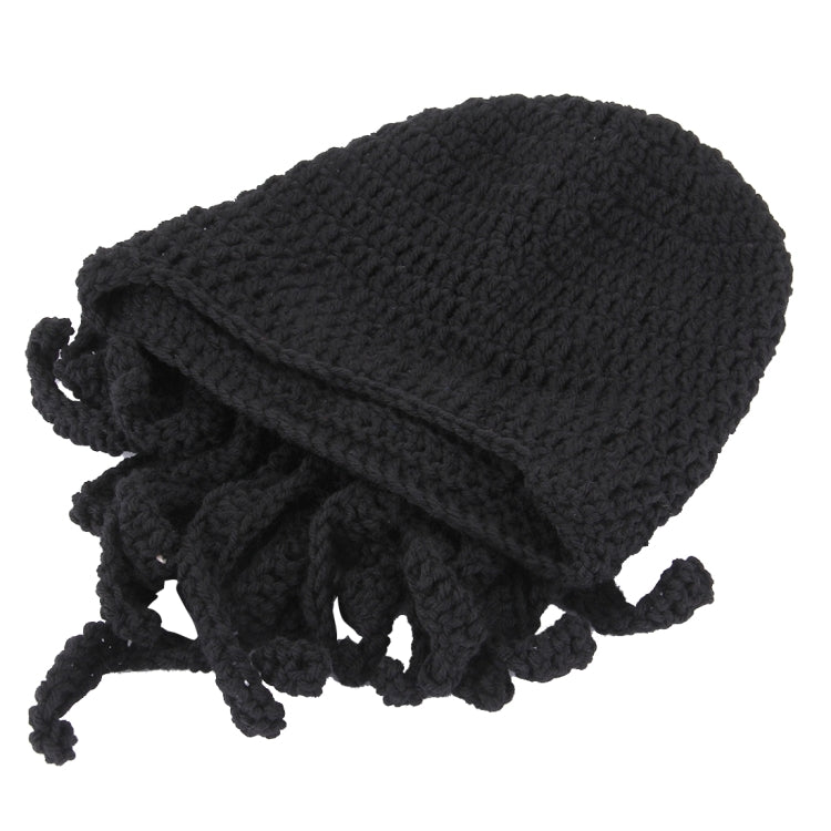 Amurleopard Unisex Barbarian Knit Beanie Octopus Tentacle Cap Winter Warm Face Mask Crochet Hat(Black) - Protective Helmet & Masks by buy2fix | Online Shopping UK | buy2fix