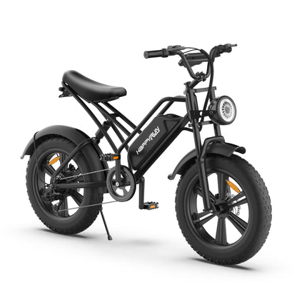 [EU Warehouse] HAPPYRUN G50 750W 48V / 18AH Electric Bicycle with LED Display & 20 inch Tires, EU Plug(Black) - Electric Bicycles by buy2fix | Online Shopping UK | buy2fix
