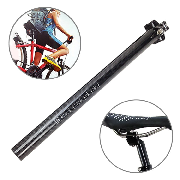 TOSEEK 3K Carbon Fiber Mountain Bike Road Bike Bicycle Seat Tube Seatpost Seat Fitting Seat Pole Bicycle Fittings, Size: 27.2x400mm - Bicycle Seat Posts by TOSEEK | Online Shopping UK | buy2fix