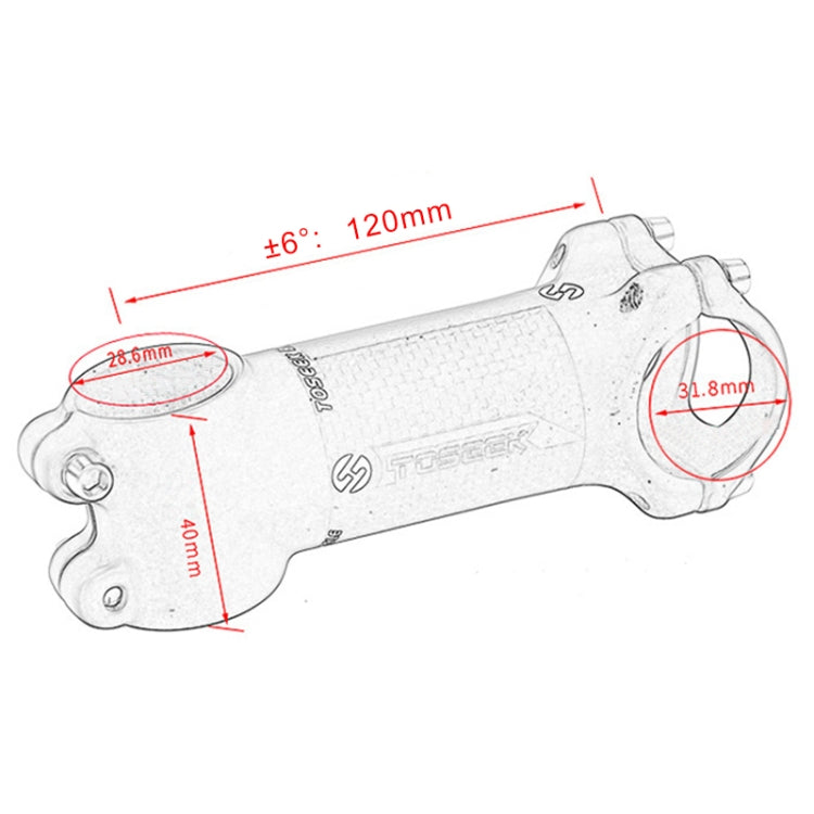 TOSEEK Road Mountain Bike Ultra-light Handlebar Stem Riser Faucet, Size: 6 Degree, 120mm (Gloss) - Bicycle Grips by TOSEEK | Online Shopping UK | buy2fix