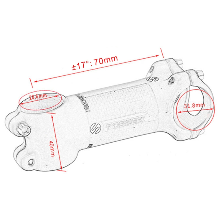 TOSEEK Road Mountain Bike Ultra-light Handlebar Stem Riser Faucet, Size: 17 Degree, 70mm (Gloss) - Bicycle Grips by TOSEEK | Online Shopping UK | buy2fix