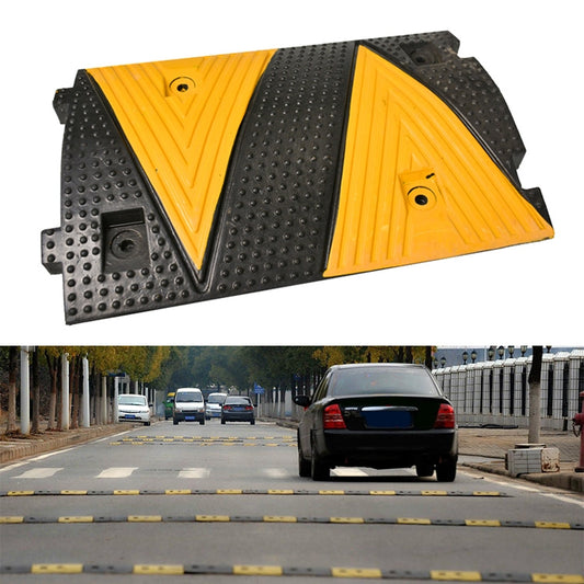 Triangle Yellow Plastic Two-in-one Speed Bump, Size: 50x35x5cm - Speed Bumps by buy2fix | Online Shopping UK | buy2fix