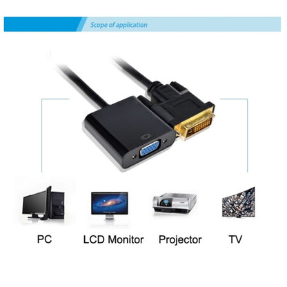 DVI-D 24+1 Pin Man to VGA 15 Pin HDTV Adapter Converter(Black) -  by buy2fix | Online Shopping UK | buy2fix