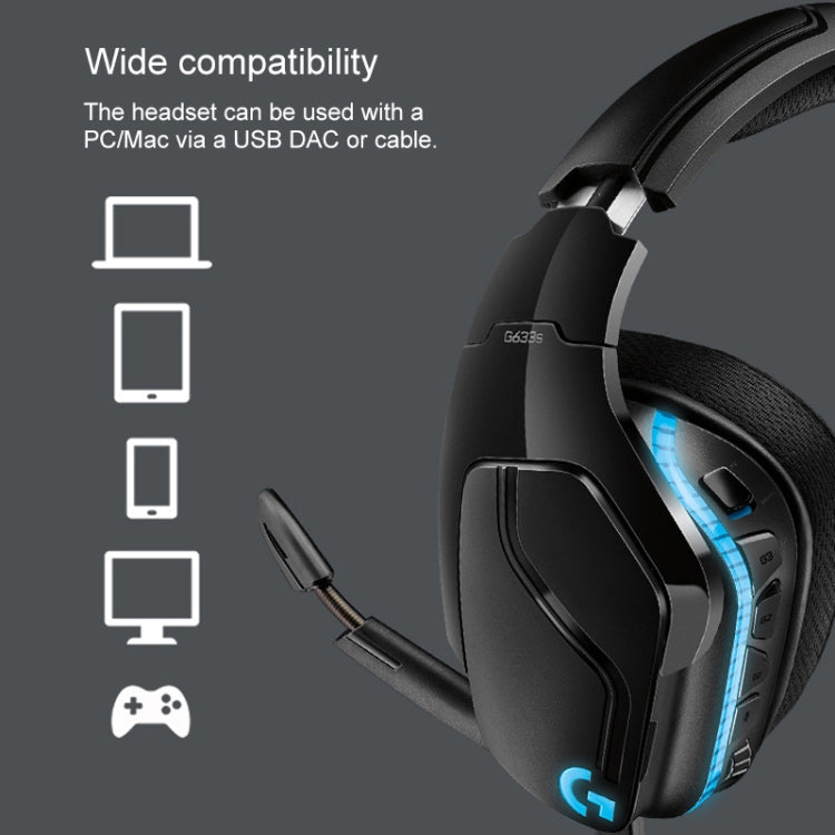 Logitech G633S Dolby 7.1 Surround Sound Stereo Colorful Lighting Noise Reduction Competition Gaming Wired Headset - Multimedia Headset by Logitech | Online Shopping UK | buy2fix