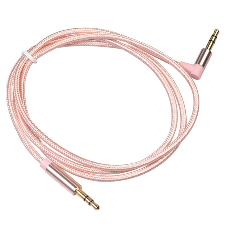AV01 3.5mm Male to Male Elbow Audio Cable, Length: 1m (Rose Gold) - Aux Cable by buy2fix | Online Shopping UK | buy2fix