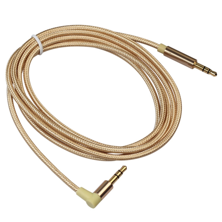 AV01 3.5mm Male to Male Elbow Audio Cable, Length: 1.5m(Gold) - Aux Cable by buy2fix | Online Shopping UK | buy2fix