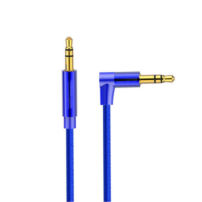 AV01 3.5mm Male to Male Elbow Audio Cable, Length: 2m (Blue) - Aux Cable by buy2fix | Online Shopping UK | buy2fix