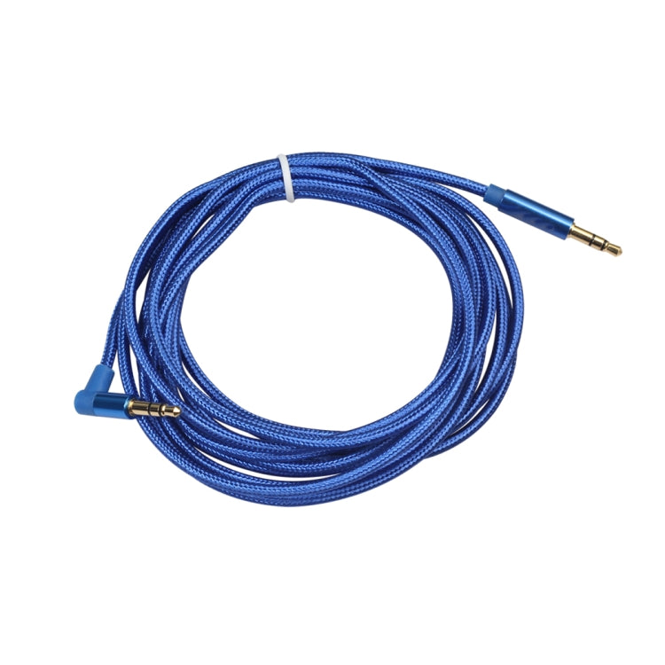 AV01 3.5mm Male to Male Elbow Audio Cable, Length: 3m (Blue) - Aux Cable by buy2fix | Online Shopping UK | buy2fix