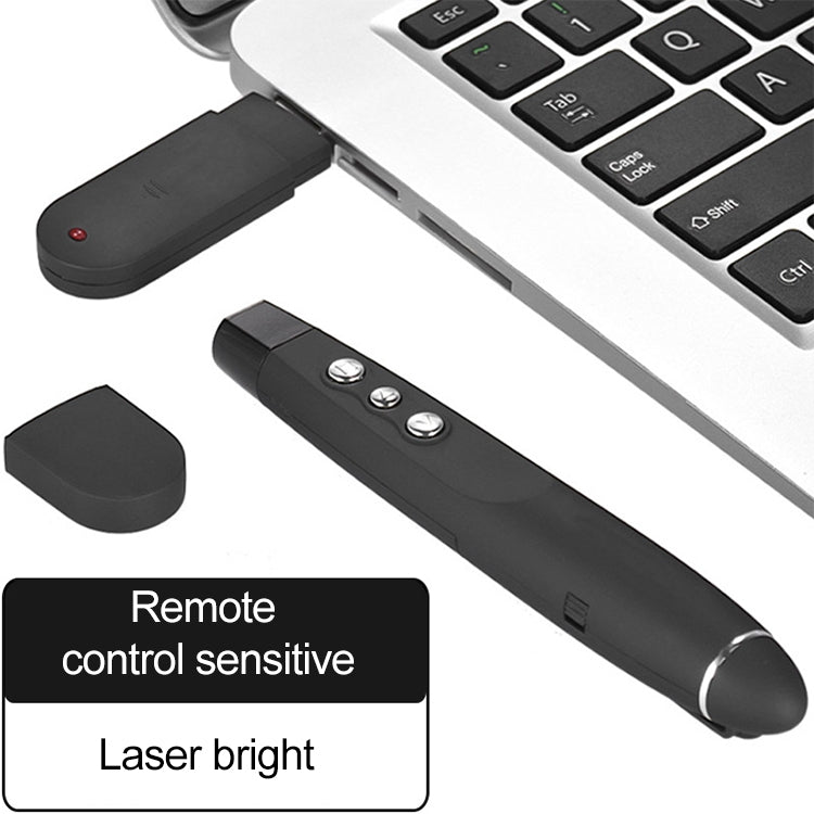 2.4GHz Wireless Laser PowerPoint Page Turning Pen Multimedia Wireless Presentation Projection Pen with USB Receiver, Remote Control Distance: 30m -  by buy2fix | Online Shopping UK | buy2fix