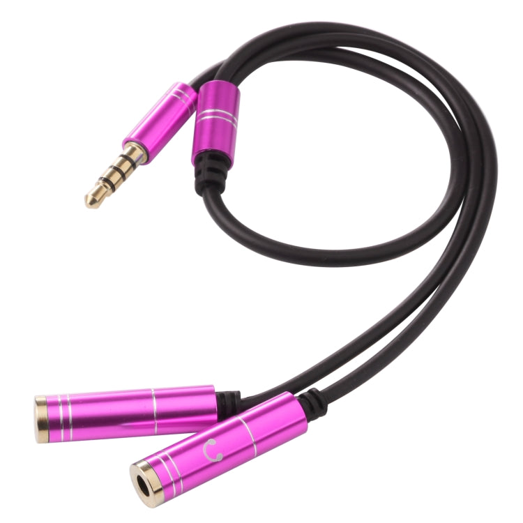 2 x 3.5mm Female to 3.5mm Male Adapter Cable(Rose Red) - Aux Cable by buy2fix | Online Shopping UK | buy2fix