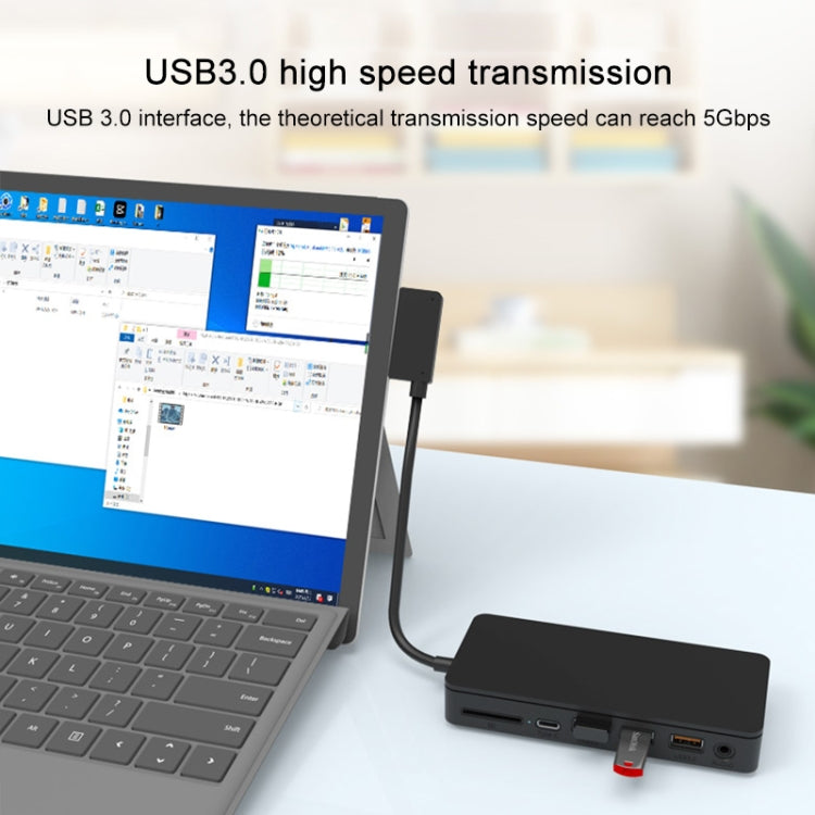 Onten OT-65002 12 in 1 Multifunctional Type-C + USB + RJ45 + HDMI Docking Station(Black) - Computer & Networking by Onten | Online Shopping UK | buy2fix