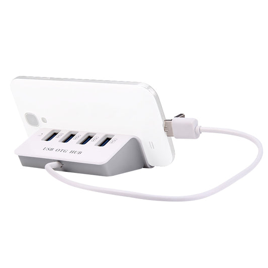 H-506 4 in 1 Micro USB / USB to 4 USB 2.0 Interface OTG Docking Station HUB with Stand Function - USB 2.0 HUB by buy2fix | Online Shopping UK | buy2fix