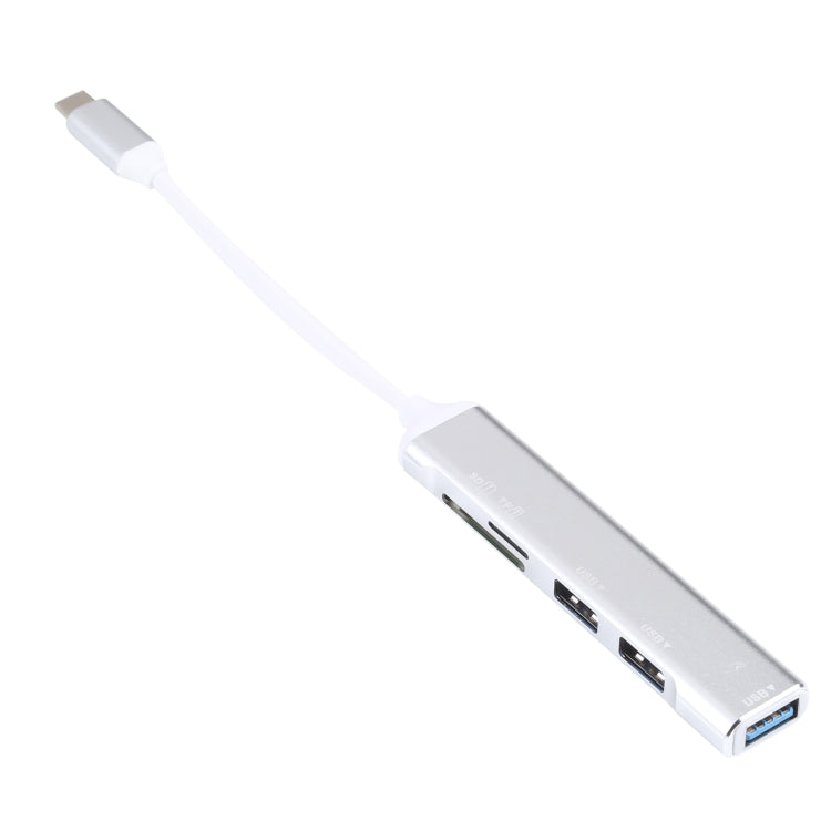 5 in 1 USB-C / Type-C 3.1 to SD / TF Card Slot + 3 USB 3.0 Ports Multifunctional Docking Station HUB (White) - Computer & Networking by buy2fix | Online Shopping UK | buy2fix