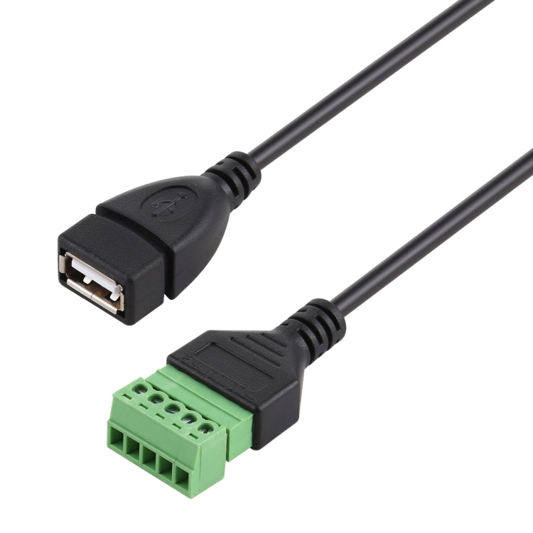 USB Female Plug to 5 Pin Pluggable Terminals Solder-free USB Connector Solderless Connection Adapter Cable, Length: 30cm - USB Cable by buy2fix | Online Shopping UK | buy2fix