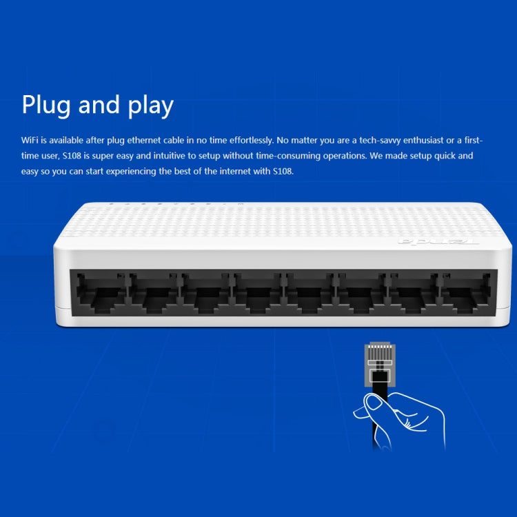 Tenda S108 8 Ports 10 / 100Mbps Fast Ethernet Network Switch LAN HUB -  by Tenda | Online Shopping UK | buy2fix