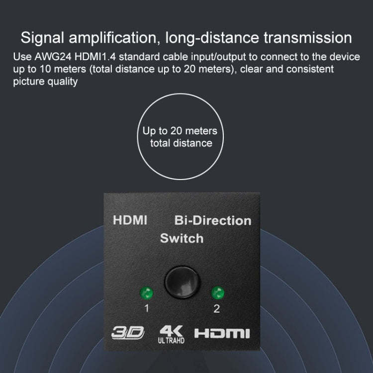 4K HD Video Smart Two-way HDMI Switcher - Switch by buy2fix | Online Shopping UK | buy2fix