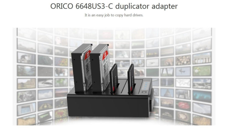 ORICO 6648US3-C-V1 4-bay USB 3.0 Type-B to SATA External Hard Disk Box Storage Case Hard Disk Docking Station / Duplicator for 2.5 inch / 3.5 inch SATA HDD / SSD - HDD Enclosure by ORICO | Online Shopping UK | buy2fix
