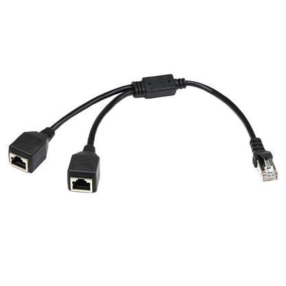 1 to 2 Socket LAN Ethernet Network CAT5 RJ45 Plug Splitter Adapter, Cable Length: 25cm - Lan Cable and Tools by buy2fix | Online Shopping UK | buy2fix