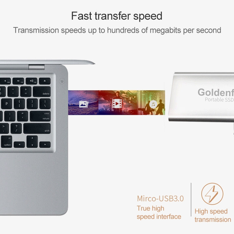 Goldenfir NGFF to Micro USB 3.0 Portable Solid State Drive, Capacity: 64GB(Black) - External Solid State Drives by Goldenfir | Online Shopping UK | buy2fix