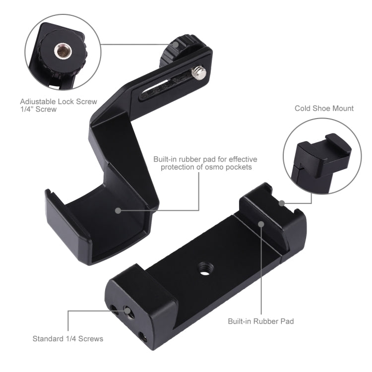 PULUZ Mini Metal Desktop Tripod Mount + Metal Phone Clamp Mount + Expansion Fixed Stand Bracket for DJI OSMO Pocket - DJI & GoPro Accessories by PULUZ | Online Shopping UK | buy2fix