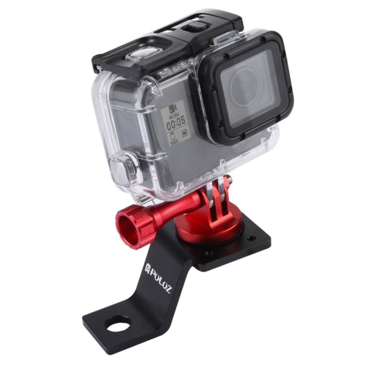 PULUZ Aluminum Alloy Motorcycle Fixed Holder Mount with Tripod Adapter & Screw for GoPro, Insta360, DJI and Other Action Cameras(Red) - Holder by PULUZ | Online Shopping UK | buy2fix