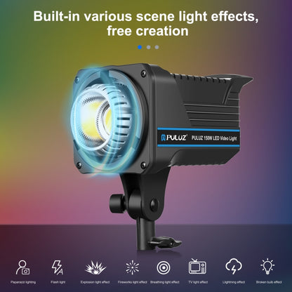 PULUZ 220V 150W Studio Video Light 3200K-5600K Dual Color Temperature Built-in Dissipate Heat System with Remote Control(US Plug) - Camera Accessories by PULUZ | Online Shopping UK | buy2fix