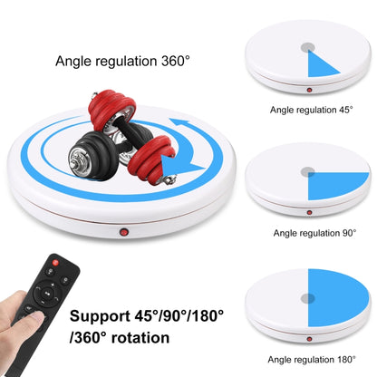 PULUZ 45cm Remote Control Adjusting Speed Rotating Turntable Display Stand, White, Load 100kg(US Plug) - Camera Accessories by PULUZ | Online Shopping UK | buy2fix