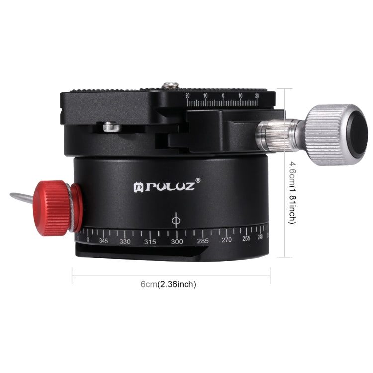 PULUZ Aluminum Alloy Panoramic Indexing Rotator Ball Head with Quick Release Plate for Camera Tripod Head - Tripod Heads by PULUZ | Online Shopping UK | buy2fix