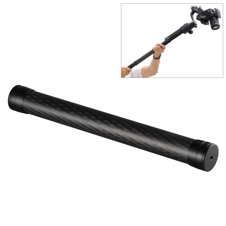 PULUZ Carbon Fiber Extension Monopod Pole Rod Extendable Stick for DJI / MOZA / Feiyu V2 / Zhiyun G5 / SPG Gimbal, Length: 35cm(Black) - DJI & GoPro Accessories by PULUZ | Online Shopping UK | buy2fix