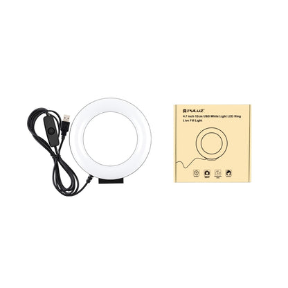 PULUZ 4.7 inch 12cm Curved Surface USB White Light LED Ring Selfie Beauty Vlogging Photography Video Lights(Black) - Consumer Electronics by PULUZ | Online Shopping UK | buy2fix